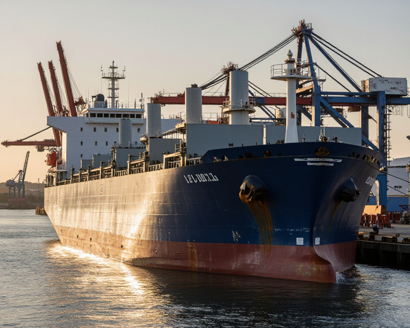 US Maritime Cargo Ship at Port