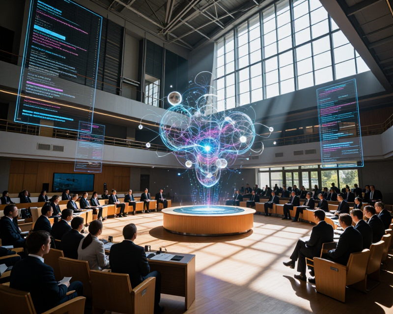Global Diplomacy and Superintelligence Concept