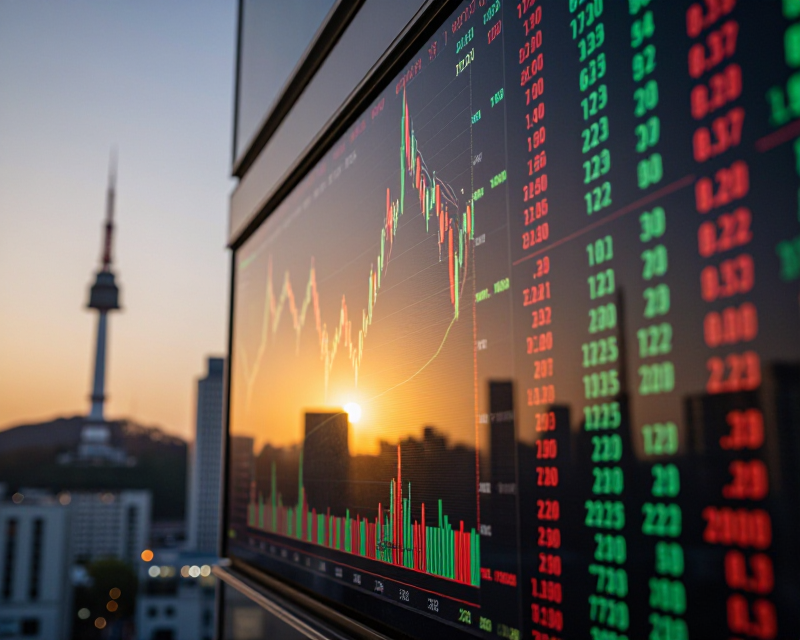 Stock Market Digital Display in Seoul