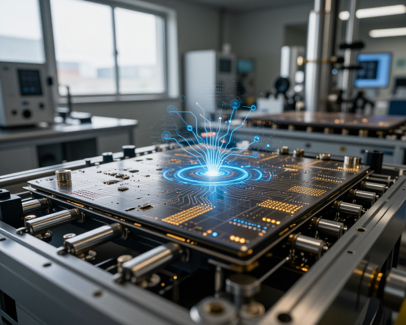 Futuristic Semiconductor and AI Concept