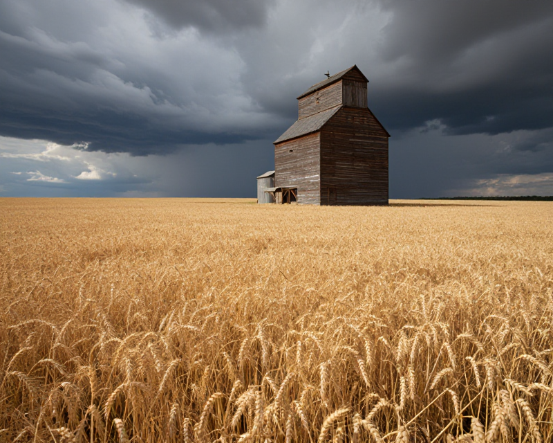 Cinematic Wheat Field under Stormy Sky