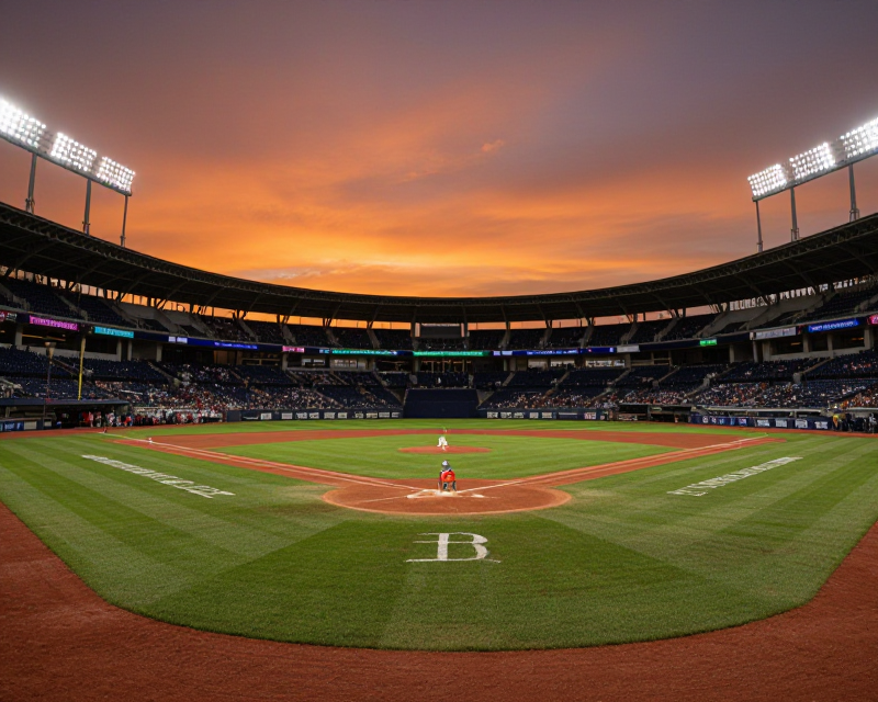 Korean Baseball Stadium at Twilight