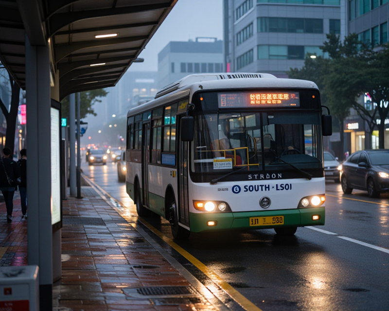 Seoul City Bus at Dawn