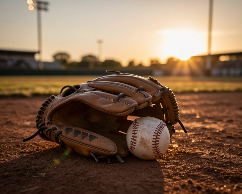 Reflective Baseball Scene