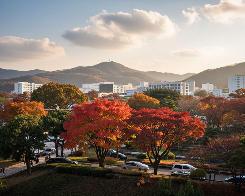Autumn Morning in South Korea