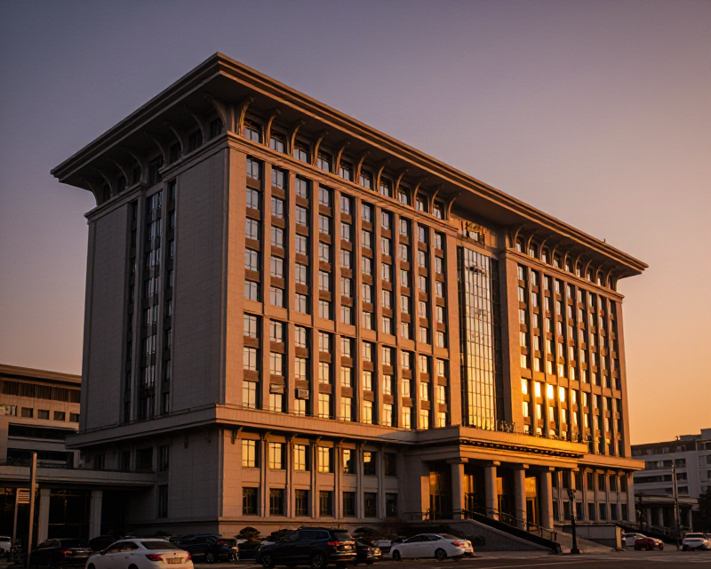 South Korean National Assembly Building at Sunset